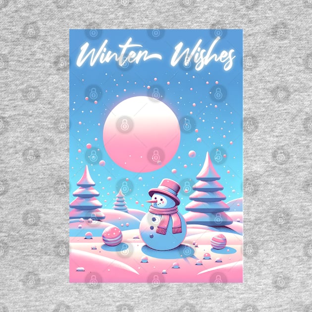 Winter wishes: Enchanting Snowman Christmas Tee by TimeWarpWildlife